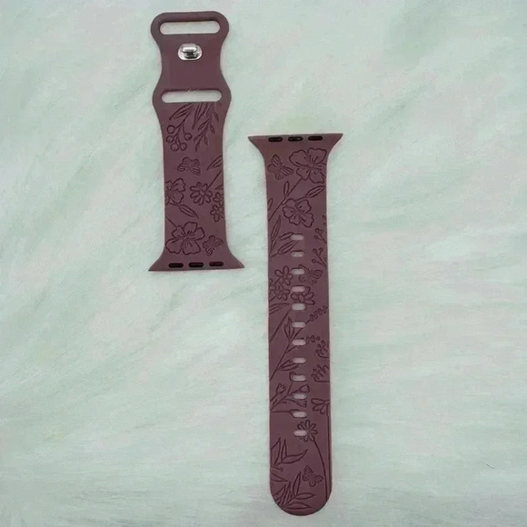 New Floral   Design Apple Watch Bands  42mm 44mm 45mm 49mm Violet - Picture 4 of 6